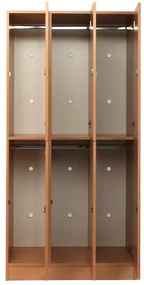 Drevená šatníková skrinka Visio - 6 boxov, 90 x 45 x 185 cm, cylindrický zámok, buk