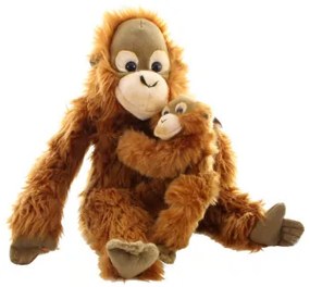 UNI-TOYS Plyšový Orangutan s mláďaťom 27 cm