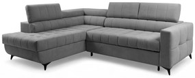 Rozkladacia rohová sedacia súprava Nardo L ľavá - sivý plyš Pretty 17