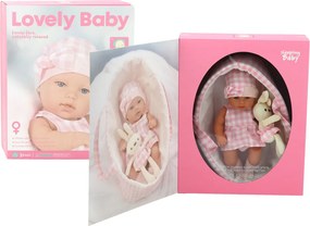 LEAN Toys Baby Doll Baby Bunny Crate šaty ružové