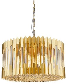 Luster na reťazi RITZ 12xE14/40W/230V pr. 54 cm zlatá