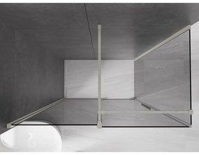 Mexen Velar, sprchový kút s posuvnými dverami 160 x 100 cm, 8mm šedé sklo, brúsená oceľ, 871-160-100-41-97