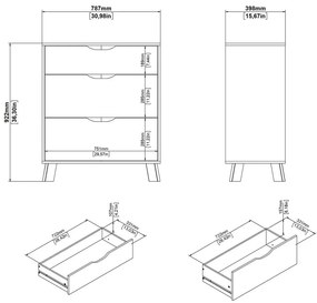 Biela/v prírodnej farbe komoda v dekore duba 79x92x40 cm Ikast – Tvilum