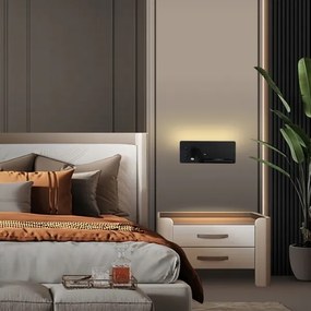 Immax 08287L-LED Nástenné sviet. s pol., USB a bezdr. nab. LED/3W/230V + LED/3W