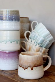 Hrnek s uchem z New Bone China porcelánu modrý – Ø11*6,5 cm