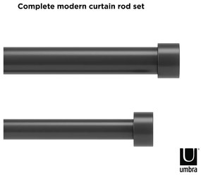 Oceľová roztiahnuteľná dvojitá garniža 91 - 168 cm Cappa - Umbra