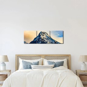 Obraz zasnežených hôr, Nepál (s hodinami) (90x30 cm)