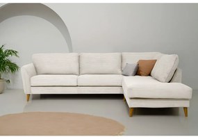 Biela menčestrová rohová pohovka (pravý roh) Paris – Scandic