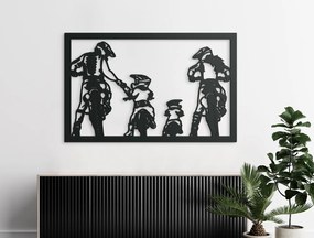 drevko Obraz na stenu Motorkárska rodinka Rozmer obrazu: 41 x 65 cm, Farba dekorácie: Čierna