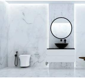 Invena Dokos, umývadlo na dosku 395x395x135 mm, čierna-biela, INV-CE-19-041-C