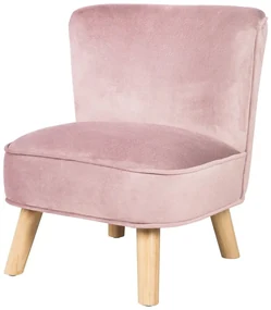 Svetloružové zamatové detské kresielko Lil Sofa – Roba