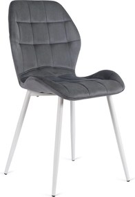PROXIMA.store - Čalúnená jedálenska stolička LUCKY FARBA: sivá, FARBA NÔH: biela