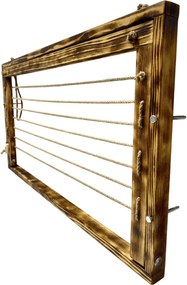 Sušiak na stenu - drevený, široký, tmavý, do kúpeľne, na balkón