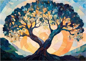 Obraz – Mozaika – slnko a strom II. (70x50 cm)