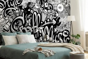 Samolepiaca tapeta šedé street art graffiti