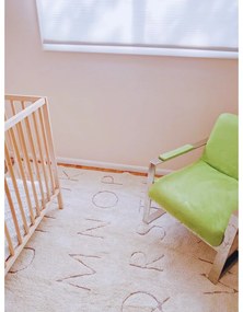 Krémový prateľný ručne tkaný bavlnený detský koberec 140x200 cm ABC – Lorena Canals