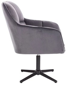 LuxuryForm DESIGN Kreslo AMALFI VELUR na čiernom kríži - tmavo šedé