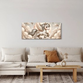 Obraz - Jednorožec v oblakoch (120x50 cm)