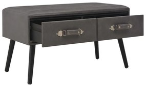 vidaXL Lavica so zásuvkami 80 cm, sivá, umelá koža