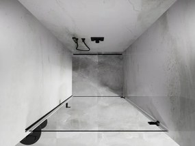 Mexen, Mexen Lunar-B výklopné pravé sprchové dvere 85 cm, transparentné, čierne - 832-085-000-70-00-P
