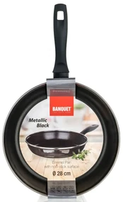 Banquet Panvica smaltovaná METALLIC Black 28 cm, s nepriľnavým povrchom, 28 cm