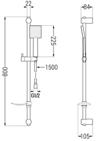 Mexen sprchový set DF45, čierna, 785454582-70