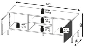 Televízny stolík FLOP čierny