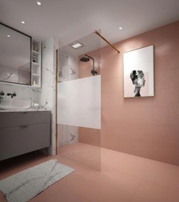 Erga Paris, sprchová zástena Walk-In 80x200 cm, 8mm číre/mliečne sklo, zlatý matný profil, ERG-V02-PARIS-080x200-MF-GB