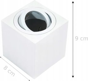 KOBI Podhľadové bodové svietidlo B7089 výklopné - štvorec biela + pätica GU10