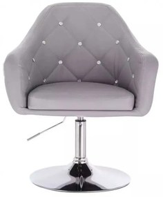 LuxuryForm DESIGN Kreslo ROMA na striebornom tanieri - šedé