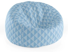 Sablio Sedací vak Cocoon Modré obrátené pyramídy - 115 x 75 cm x 45 cm