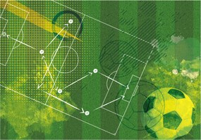 Vliesová fototapeta Futbal Taktika Stratégia gólu Hracie pole 350x250 lepidlo