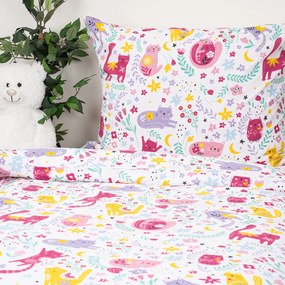 4Home Deětské bavlnené obliečky Playful Paws, 140 x 200 cm, 70 x 90 cm