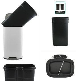 Spirella Pedálový odpadkový kôš soft-close Akira 50 l, matná biela, 50 l