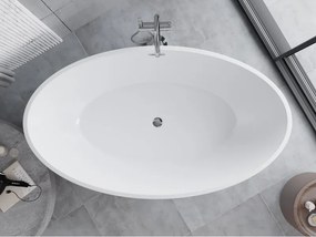 Mexen Nike, voľne stojaca vaňa 175 x 100 cm, biela, chrómový prepad, 54071751000-01