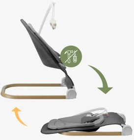 Detské hojdacie kreslo Moon 50 sivé