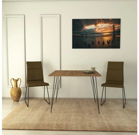 Asir Jedálenský stôl SANDALF 75x90 cm hnedá/čierna AS1411