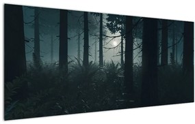 Obraz - Paprade v mesačnom svite (120x50 cm)