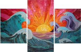 Obraz - Mozaika vĺn (90x60 cm)