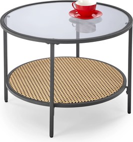 Konferenčný stolík Dakota 60 cm hnedý/číry