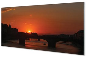 Sklenený obraz Taliansko rieka západu slnka 100x50 cm