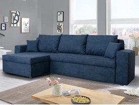 Rohová sedacia súprava Samba II, tmavo modrá látka%