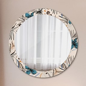Okrúhle ozdobné zrkadlo Kvety so vzorom džungle fi 80 cm