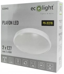 ECOLIGHT Okrúhle LED stropné svietidlo - 2xE27 - biele