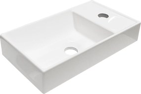 Comad Nábytkové umývadlo z konglomerátu UM-NERO 40, 40x22 cm, biela lesklá