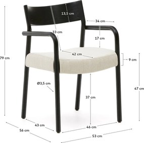 Čierna/béžová jedálenská stolička Falconera – Kave Home