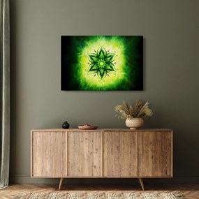 Obraz - Kvetinová mandala v zelenom pozadí (90x60 cm)