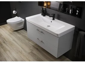 Cersanit S801-338-DSM - Závesná kúpeľňová skrinka s umývadlom LARA 80 cm biela