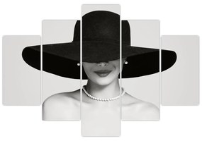 Obraz - Žena s klobúkom (150x105 cm)
