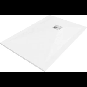 Mexen Stone+ kompozitná štvorcová sprchová vanička 90 x 70 cm, Biela - 44107090